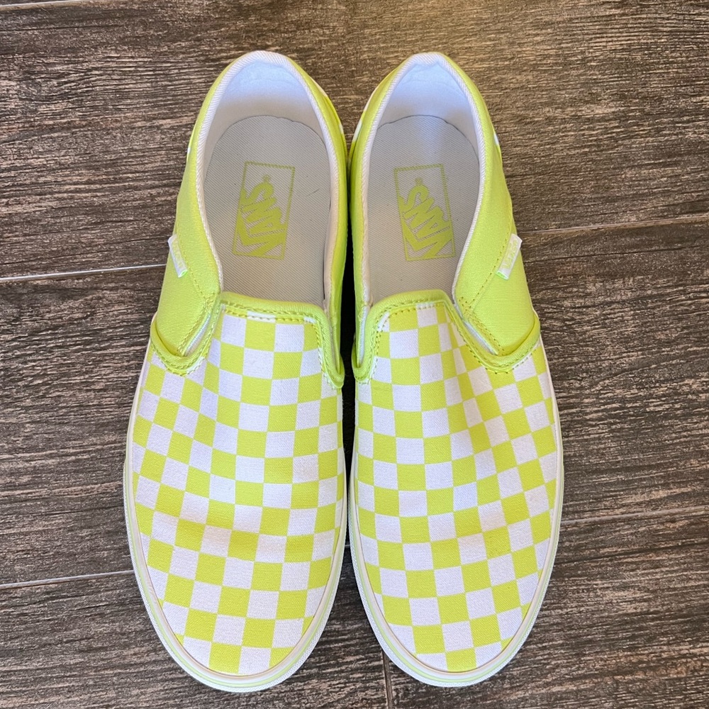 Worn Once Vans Checkered Slip Ons